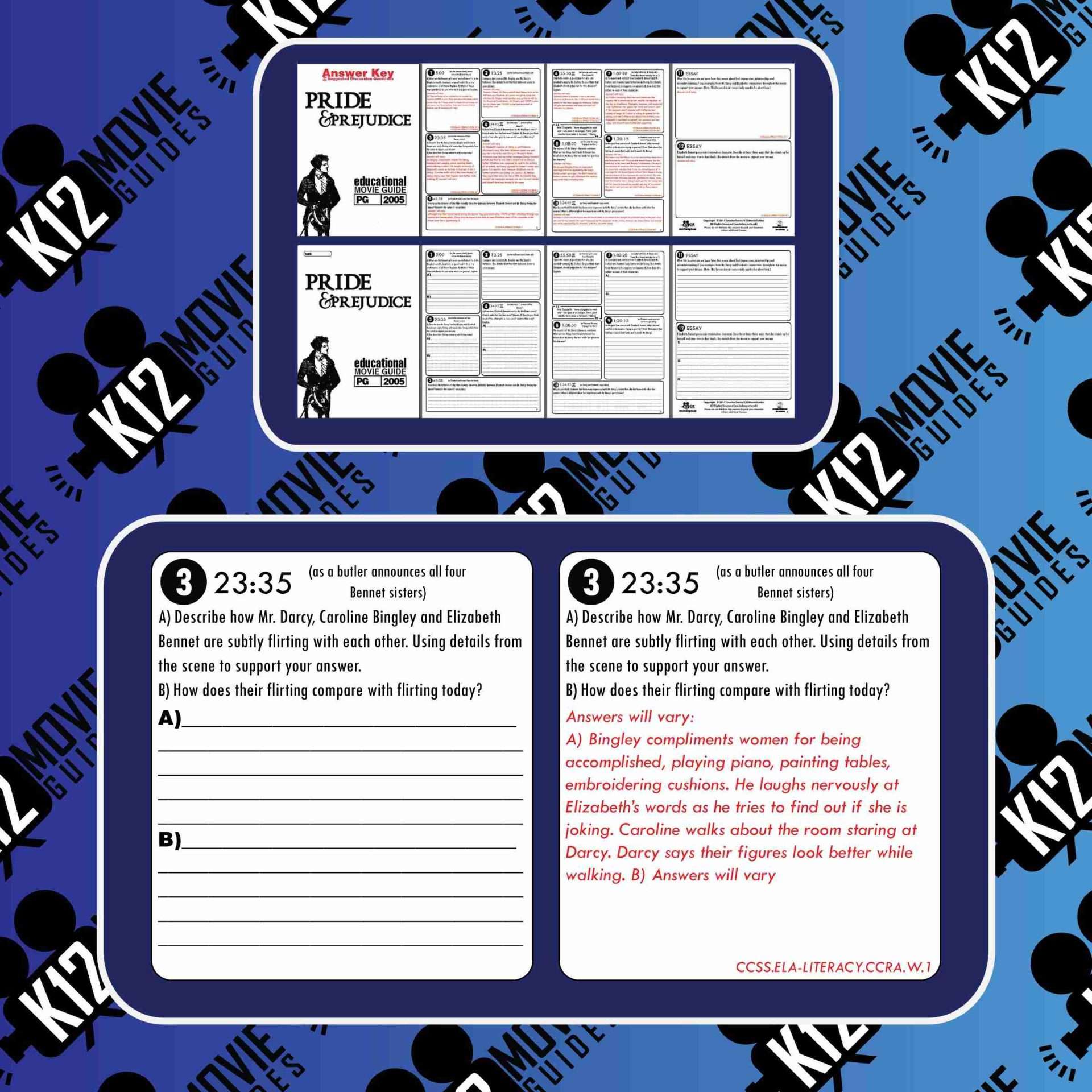 Pride and Prejudice Movie Guide | Worksheet | Questions | Google Classroom (PG - 2005) Sample