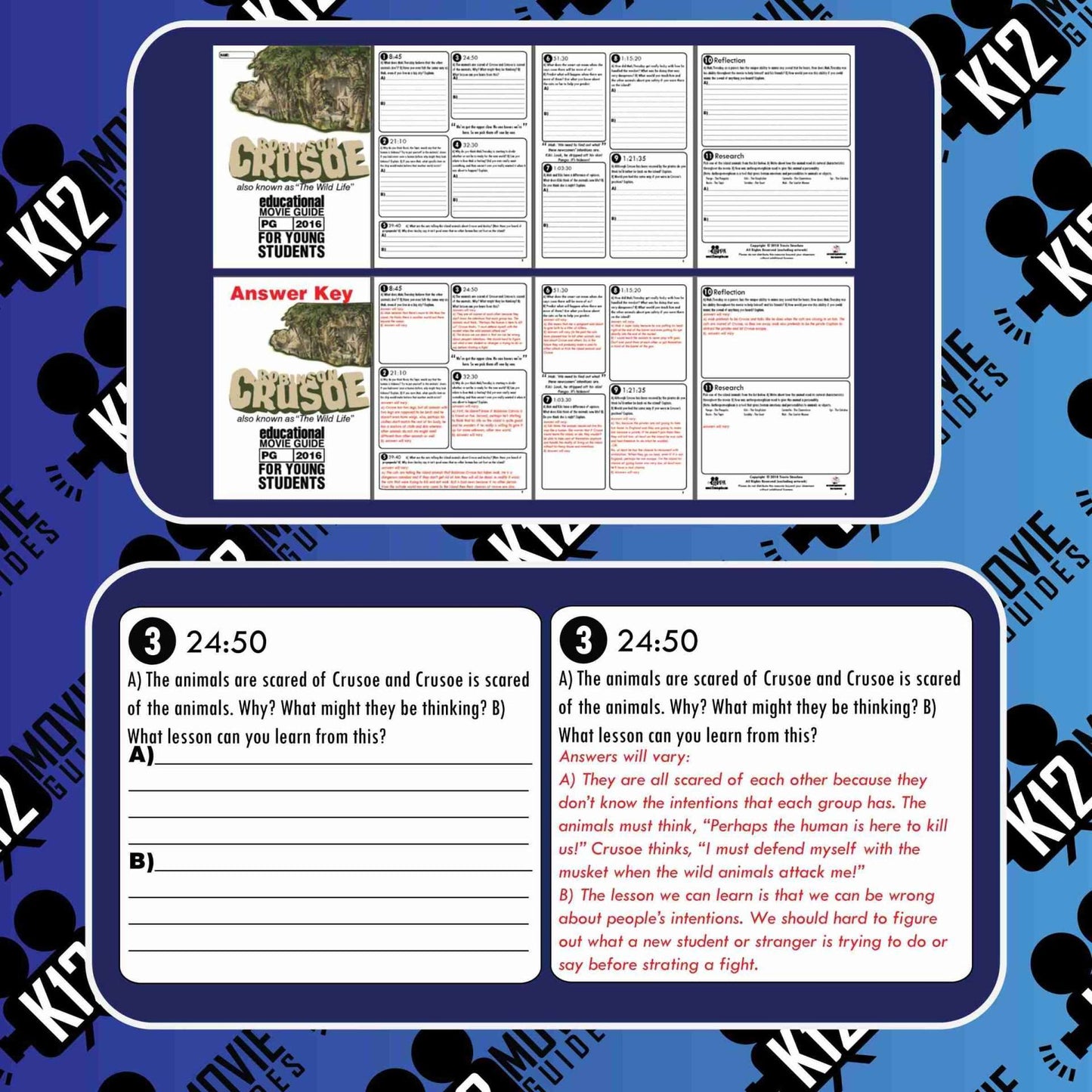 Robinson Crusoe | The Wild Life Movie Guide | Questions | Worksheet (PG - 2016) Sample