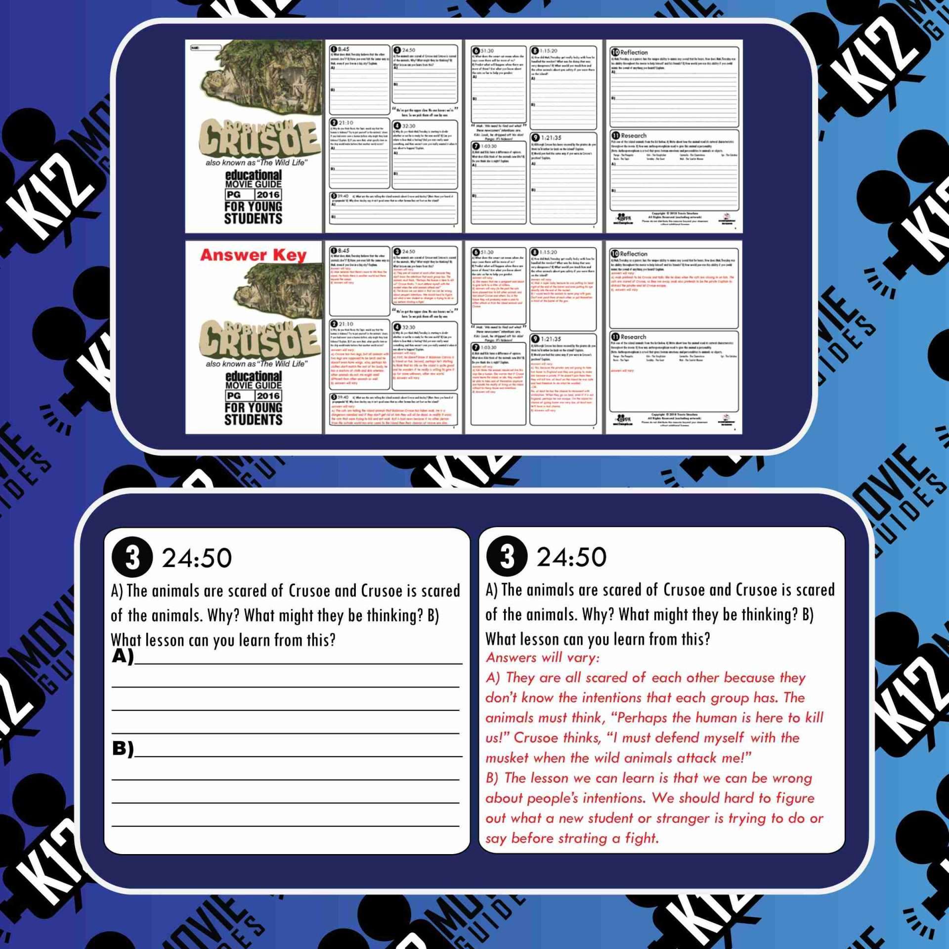 Robinson Crusoe | The Wild Life Movie Guide | Questions | Worksheet (PG - 2016) Sample