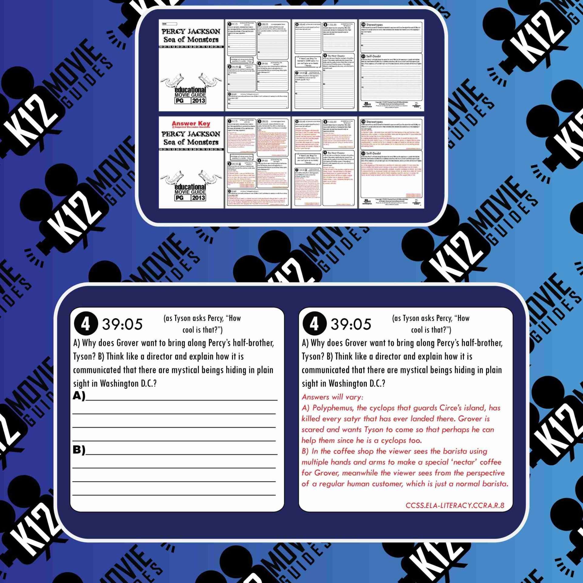 Percy Jackson: Sea of Monsters Movie Guide | Questions | Worksheet (PG - 2013) Sample