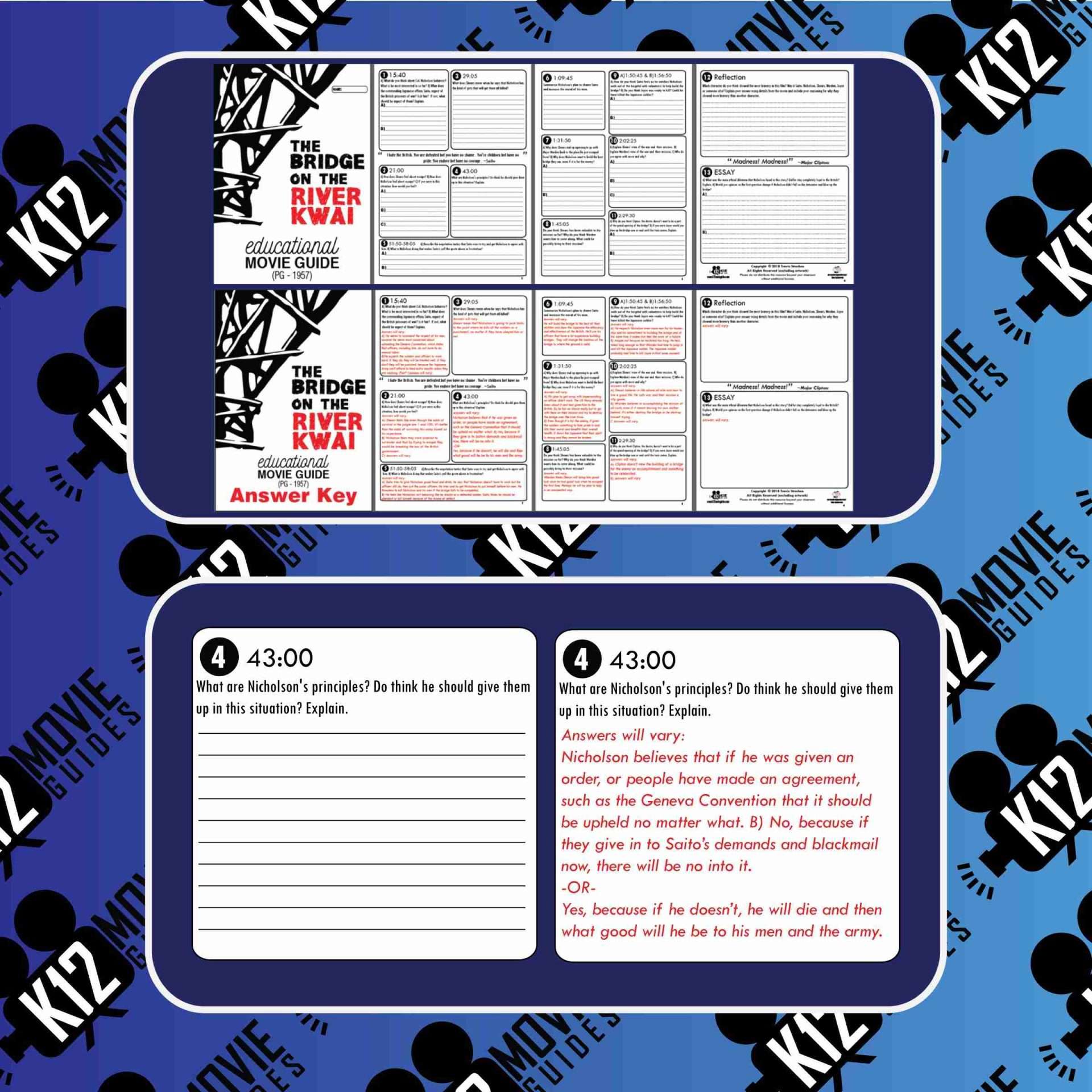 The Bridge on the River Kwai Movie Guide | Questions | Worksheet (PG - 1957) Sample
