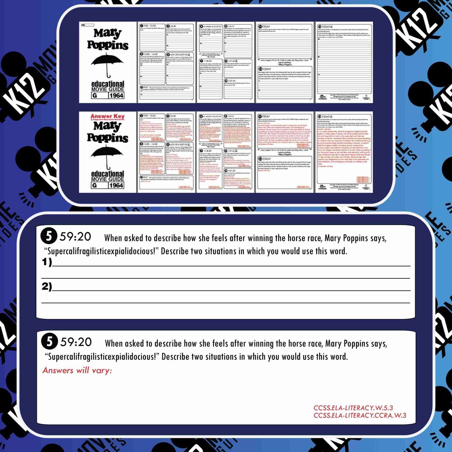 Mary Poppins Movie Guide | Questions | Worksheet | Google Forms (G - 1964) Free Sample