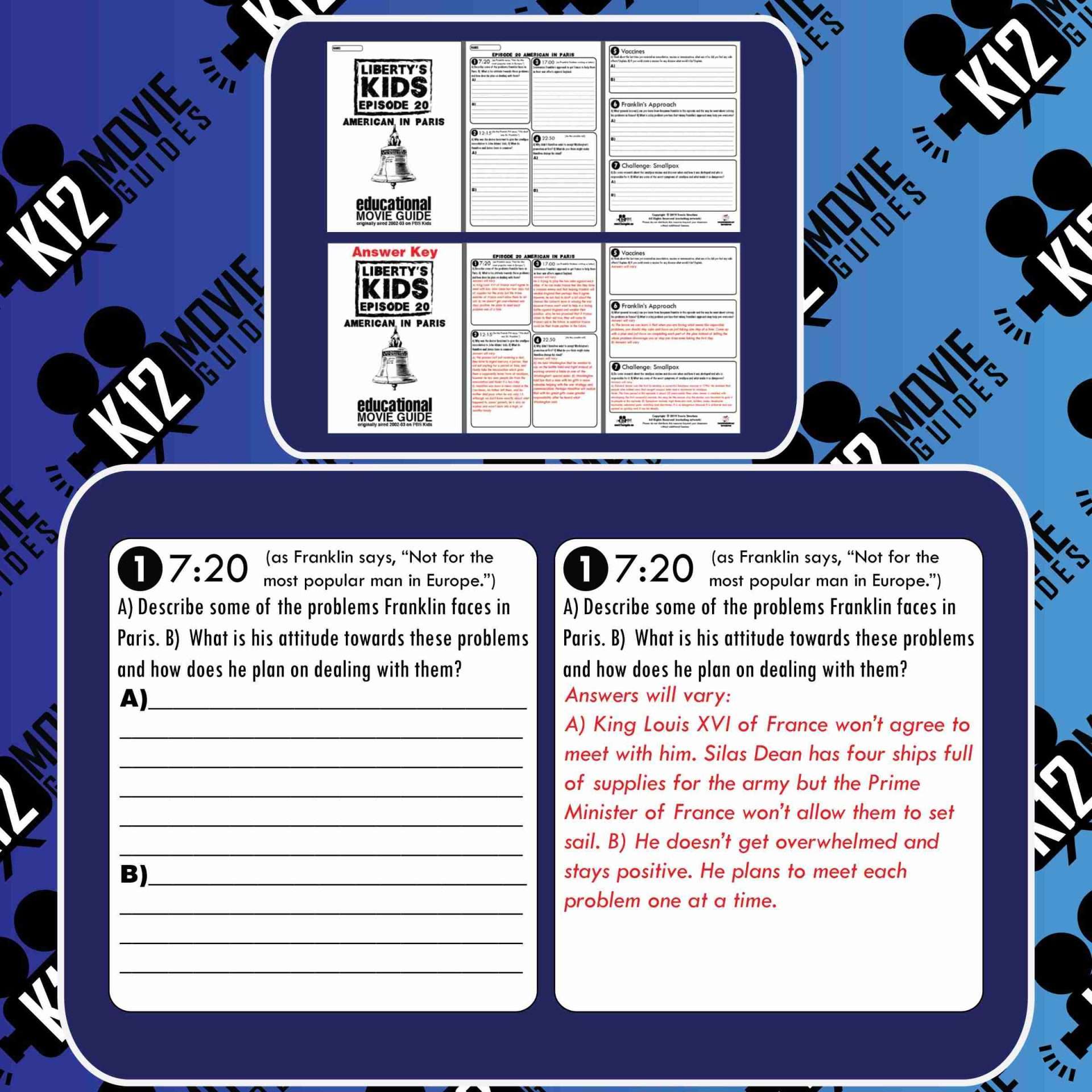 Liberty's Kids | American in Paris Episode 20 (E20) - Movie Guide | Worksheet Free Sample