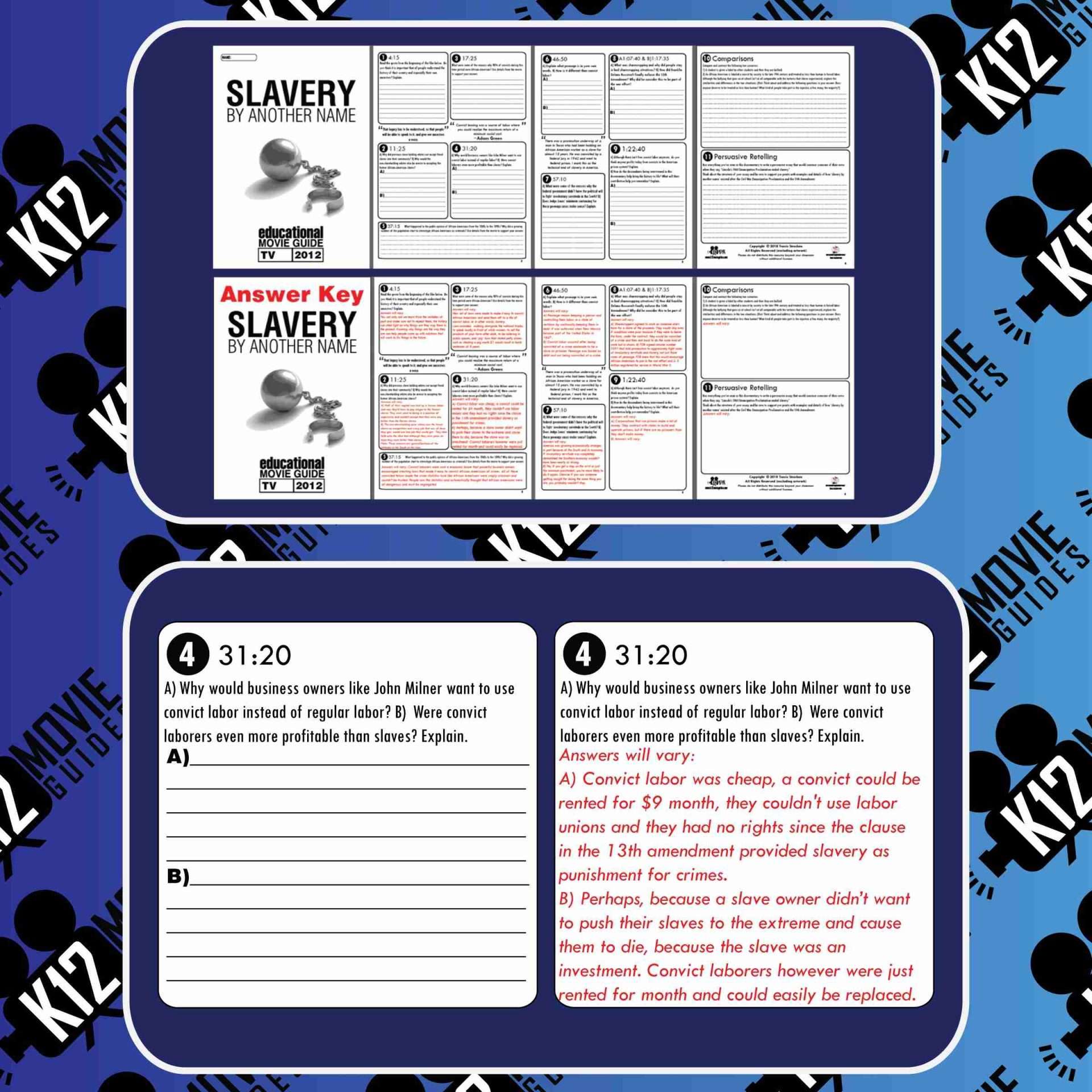 Slavery By Another Name Movie Guide | Questions | Worksheet (TV - 2012) Sample