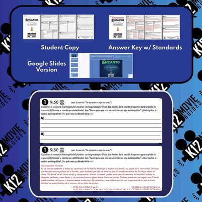 Encanto Movie Guide in Spanish | Español | Worksheet | Questions (PG - 2021) Sample
