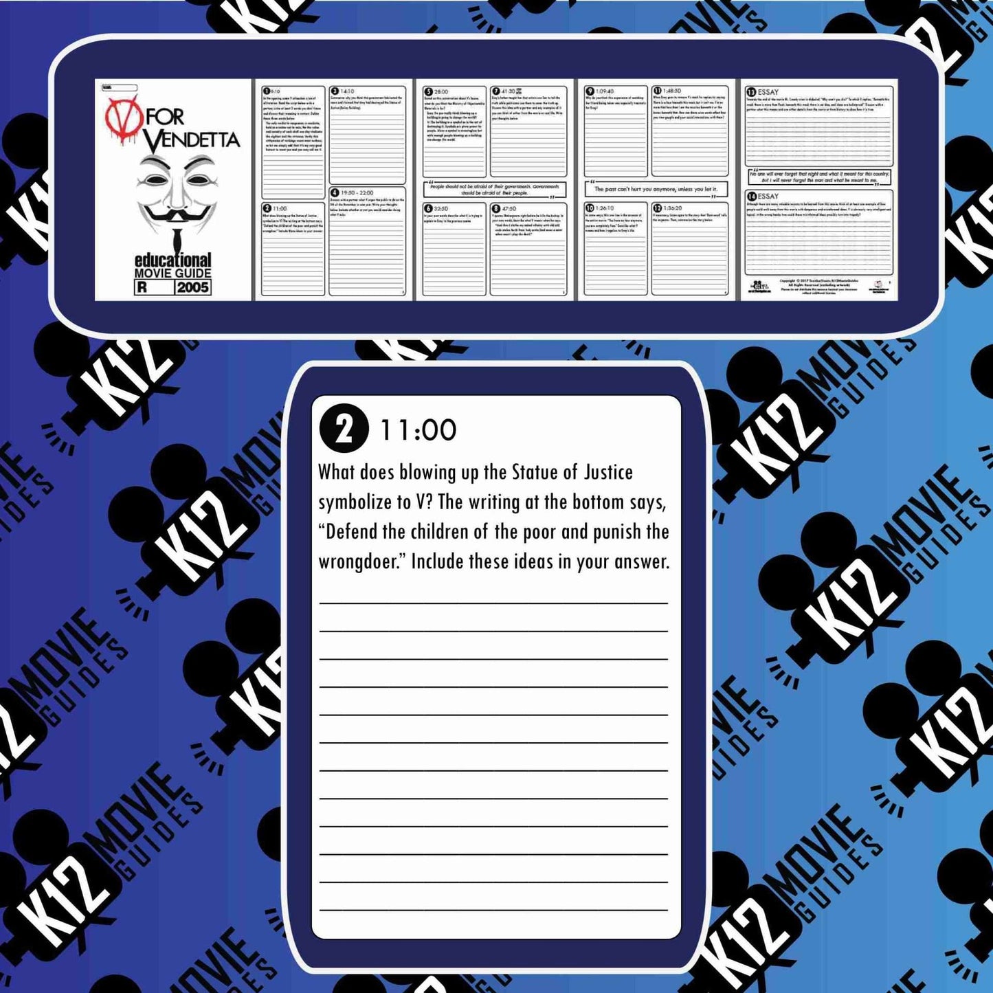 V for Vendetta Movie Guide | Questions | Worksheet (R - 2005) Free Sample