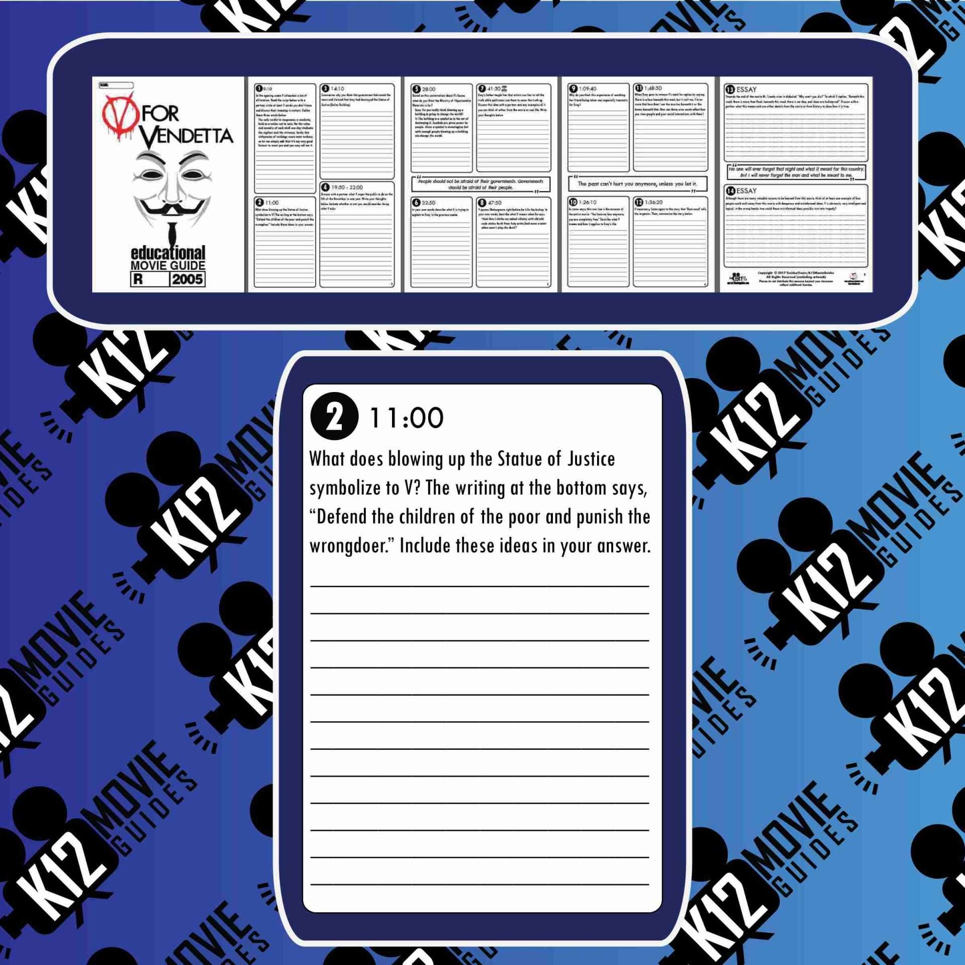 V for Vendetta Movie Guide | Questions | Worksheet (R - 2005) Free Sample
