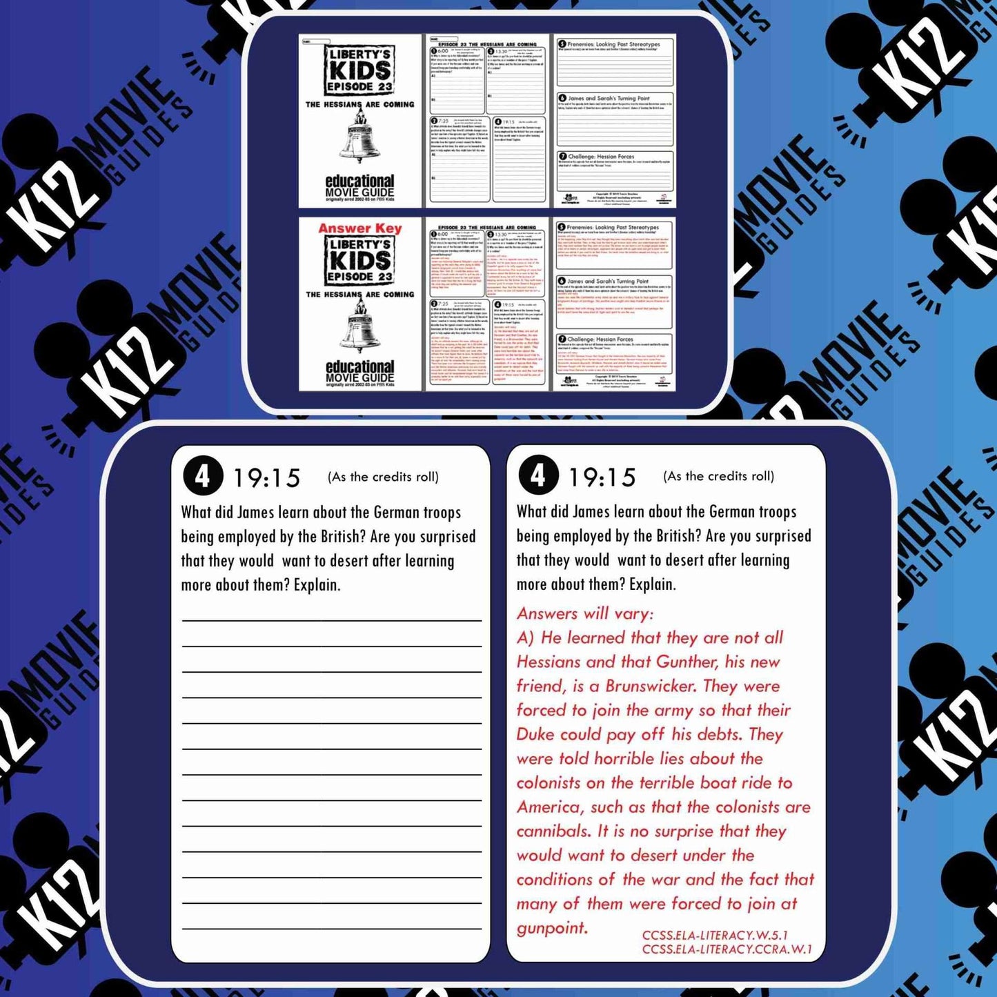 Liberty's Kids | The Hessians are Coming Episode (E23) - Movie Guide | Worksheet Free Sample