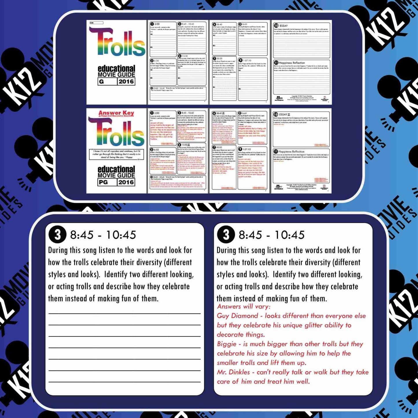 Trolls Movie Guide | Questions | Worksheet | Google Form (PG - 2016) Free Sample