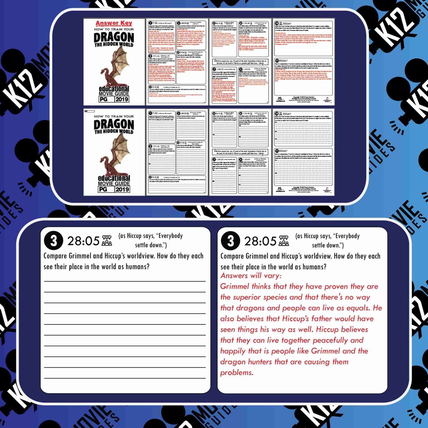 How to Train Your Dragon 3: The Hidden World Movie Guide | Questions | Worksheet (PG - 2019) Free Sample