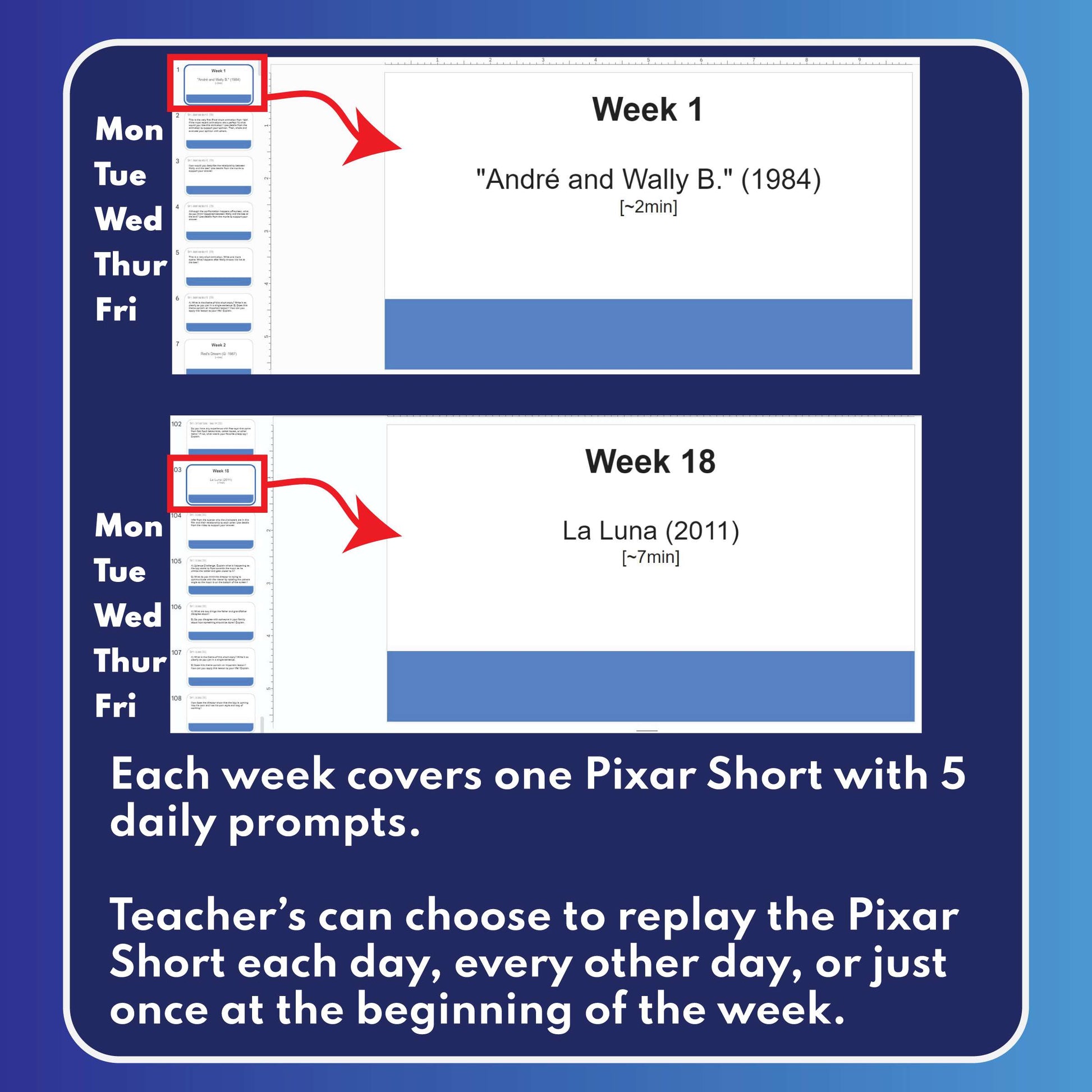 Pixar Short Daily Journal Prompts Sample