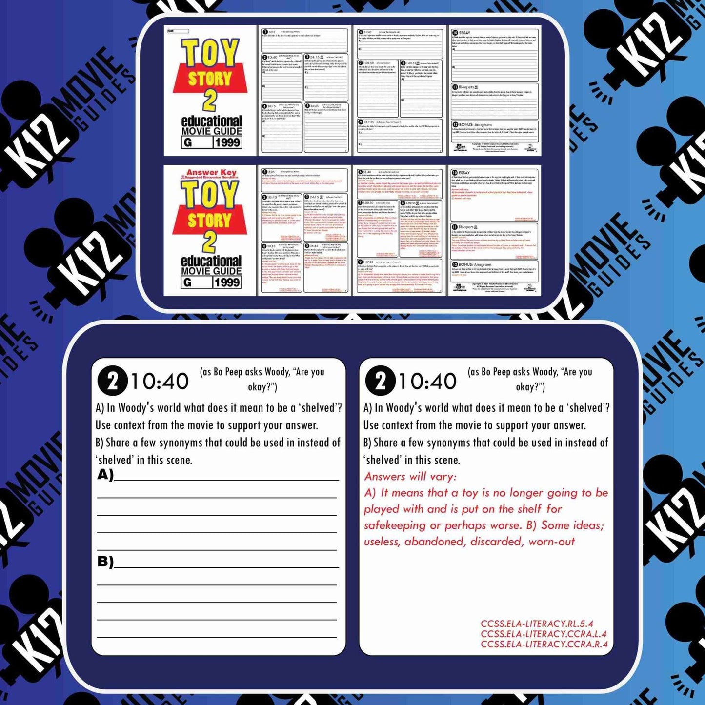 Toy Story 2 Movie Guide | Worksheet | Questions | Google (G - 1999) Sample