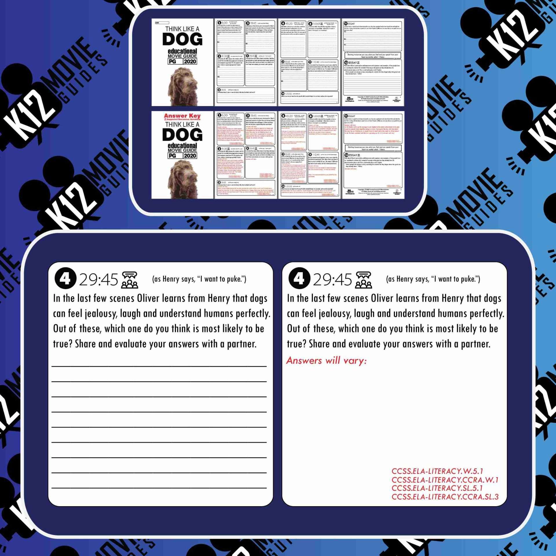 Think Like a Dog Movie Guide | Questions | Worksheet | Google Forms (PG - 2020) Free Sample