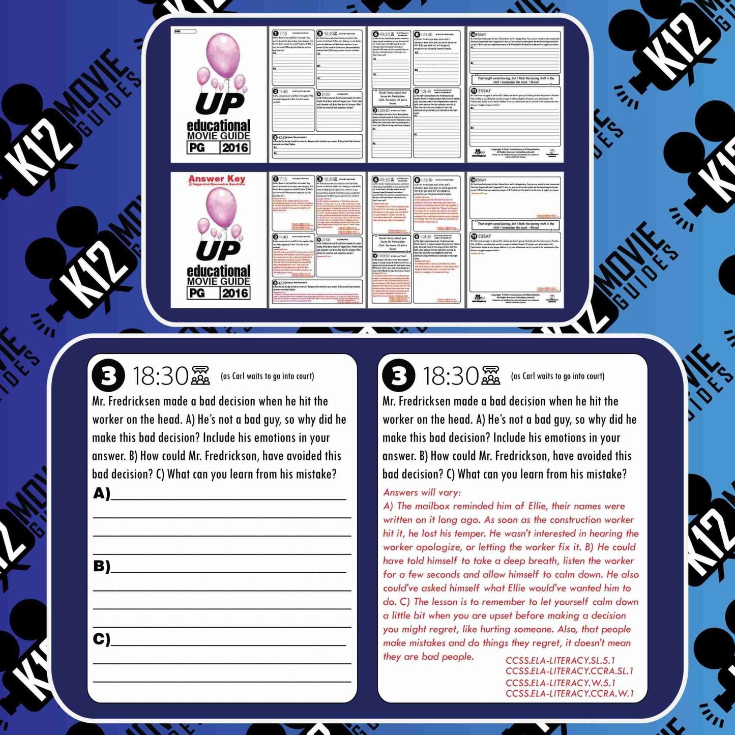 Up Movie Guide | Worksheet | Questions | Google Classroom (PG - 2009) Sample