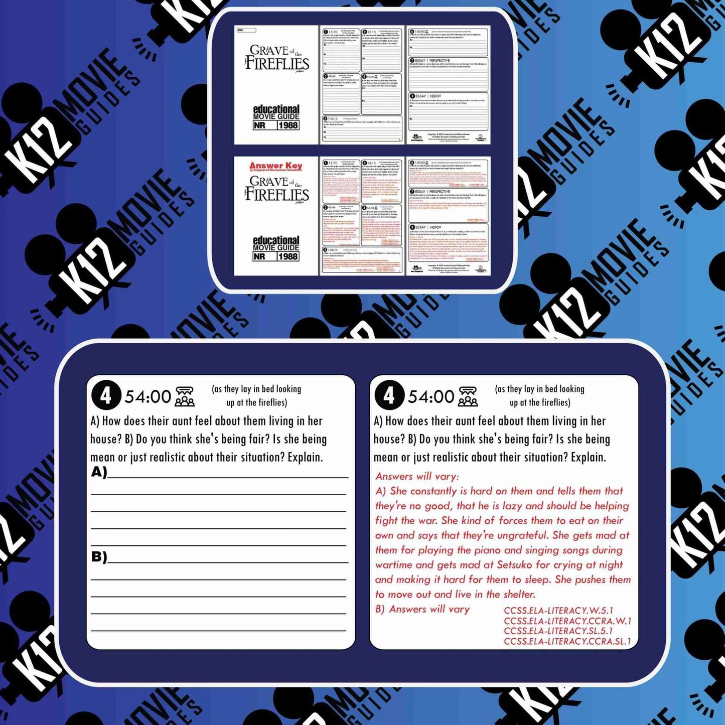 Grave of Fireflies Movie Guide | Questions | Worksheet | Google Slide (NR- 1988) Sample