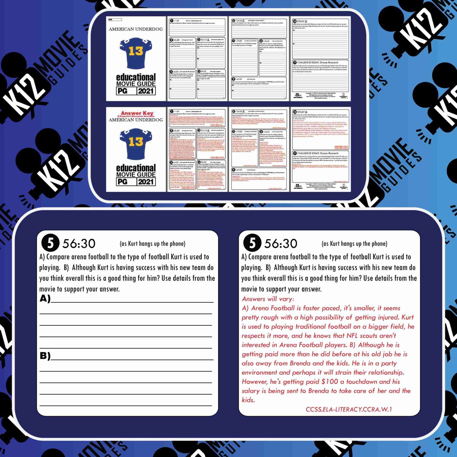 American Underdog Movie Guide | Worksheet | Google Slides (PG - 2021) | Sample