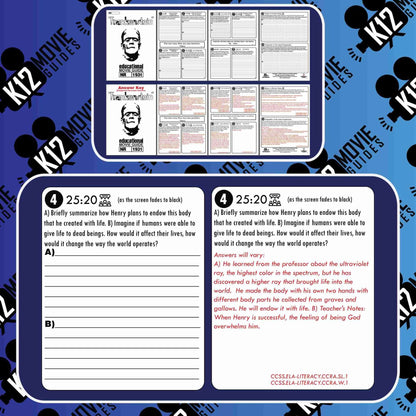 Free Halloween Activity Frankenstein (1931) Movie Guide | Questions | Worksheet