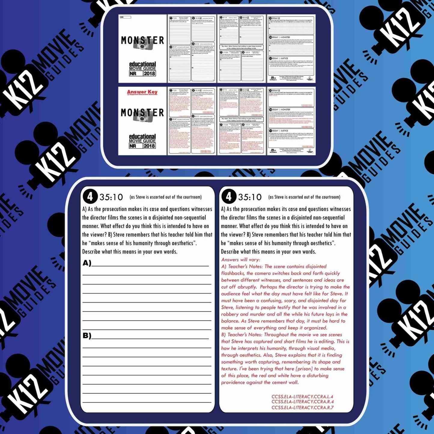 Monster Movie Guide | Worksheet | Questions | Google Slides (NR - 2018) Sample