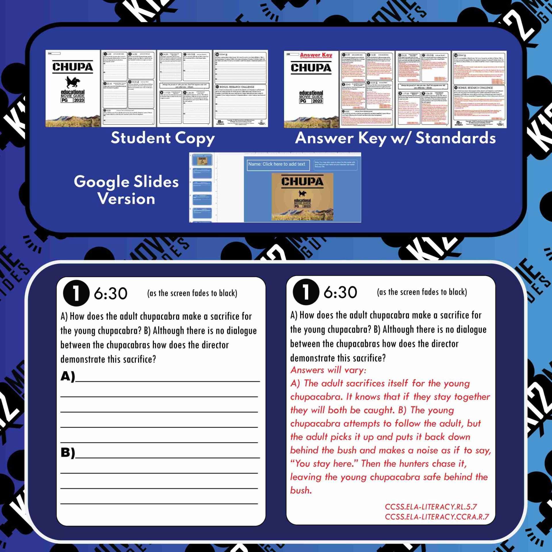 Chupa Movie Guide (PG - 2023) Worksheet | Questions | El Chupacabras | Sample