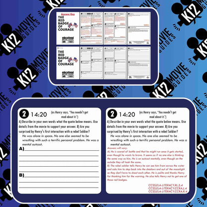 The Red Badge of Courage Movie Guide | Worksheet | Questions (NR - 1951) Sample