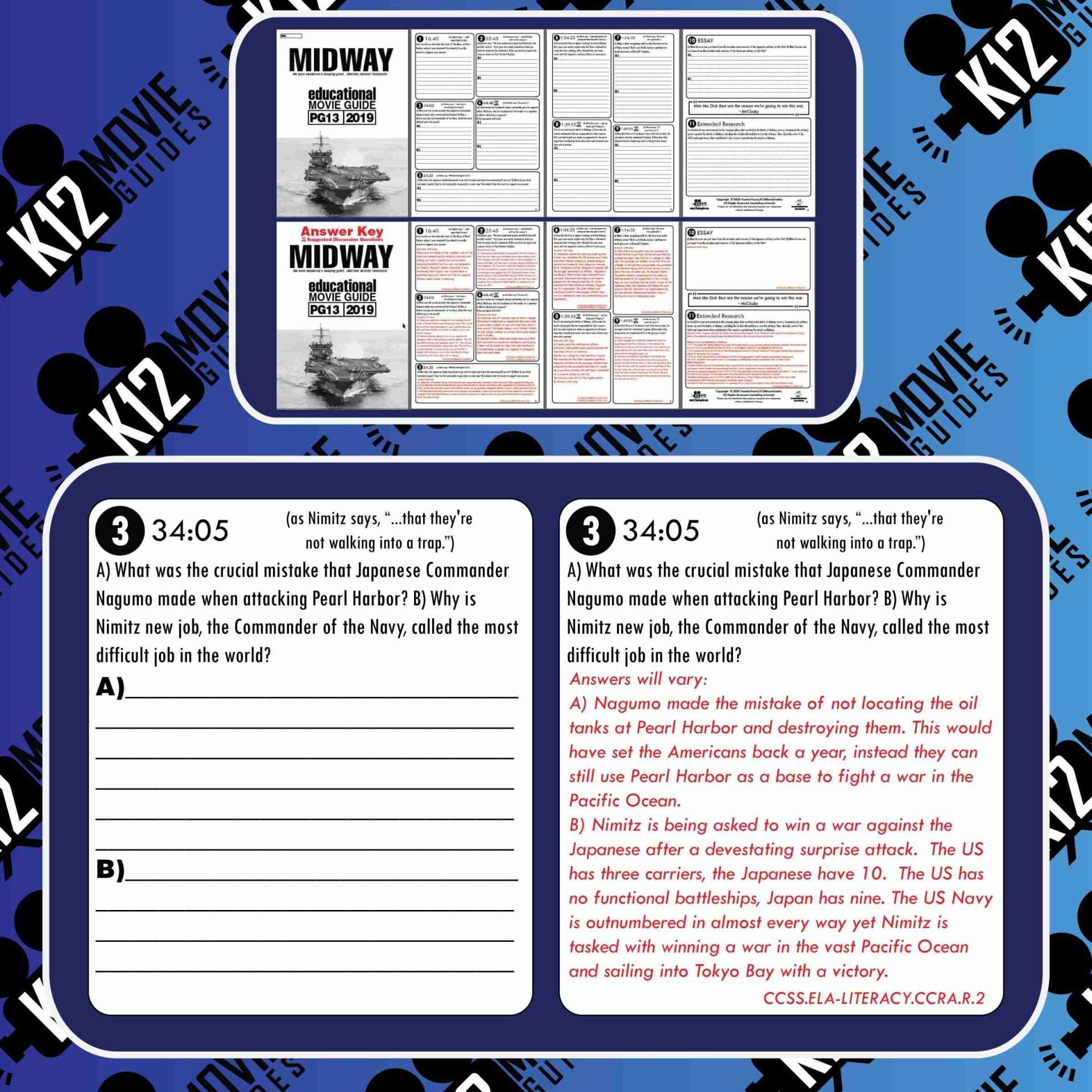 Midway Movie Guide | Questions | Worksheet (PG13 - 2019) Free Questions