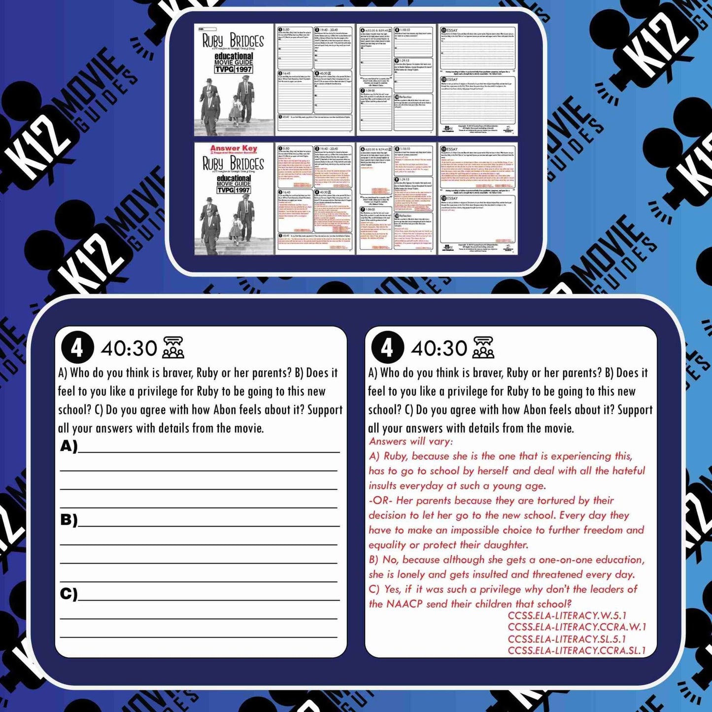 Ruby Bridges Movie Guide | Questions | Worksheet (TVPG - 1997) Free Sample