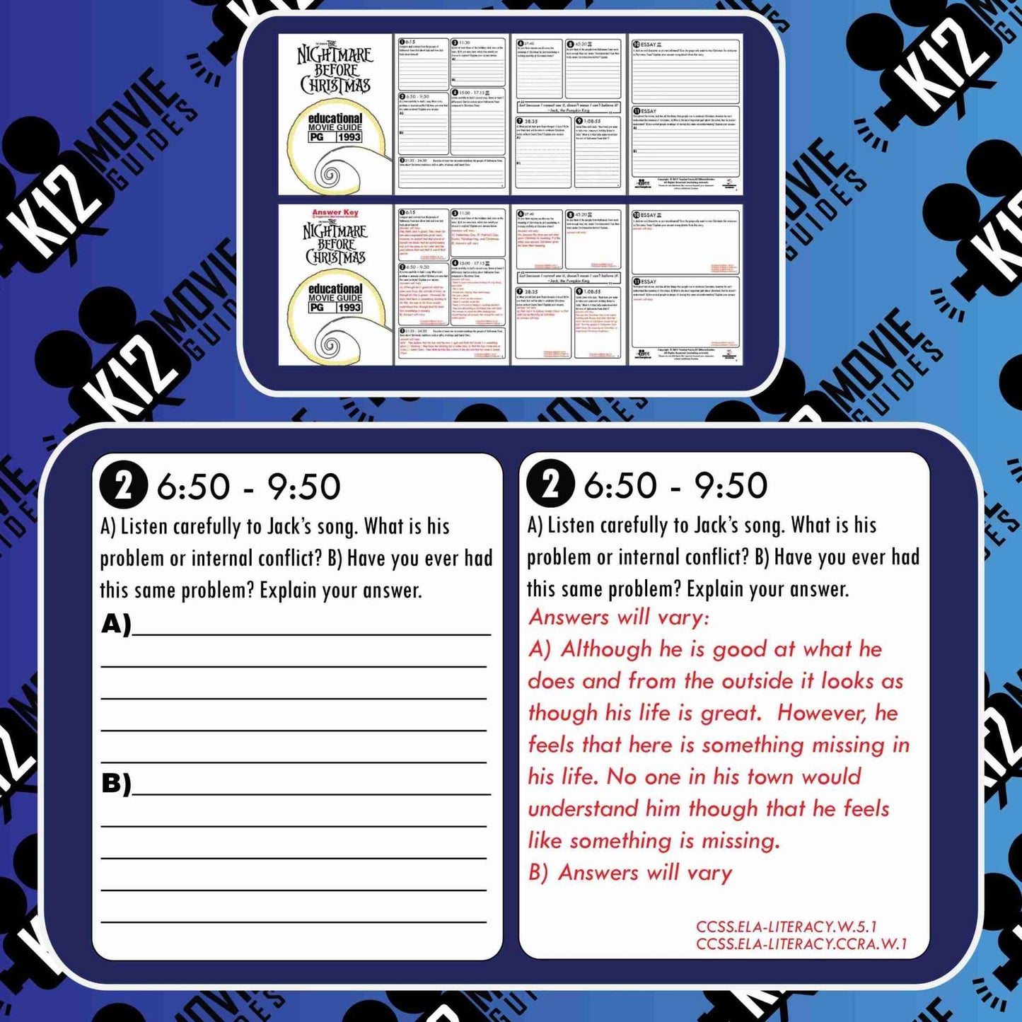 The Nightmare Before Christmas Movie Guide | Questions | Worksheet (PG - 1993) Free Sample