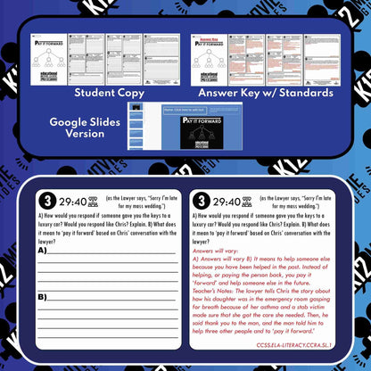 Pay It Forward Movie Guide | Worksheet | Questions (PG13 - 2000) Sample