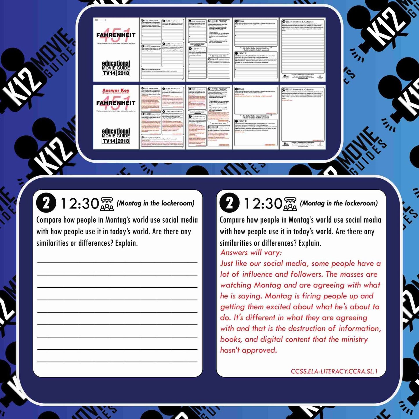 Fahrenheit 451 Movie Guide | Questions | Worksheet | Google Form (TV14 - 2018) Free Sample