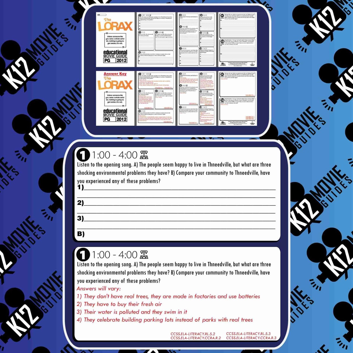 The Lorax Movie Guide | Questions | Worksheet | Google Formats (PG - 2012) Sample