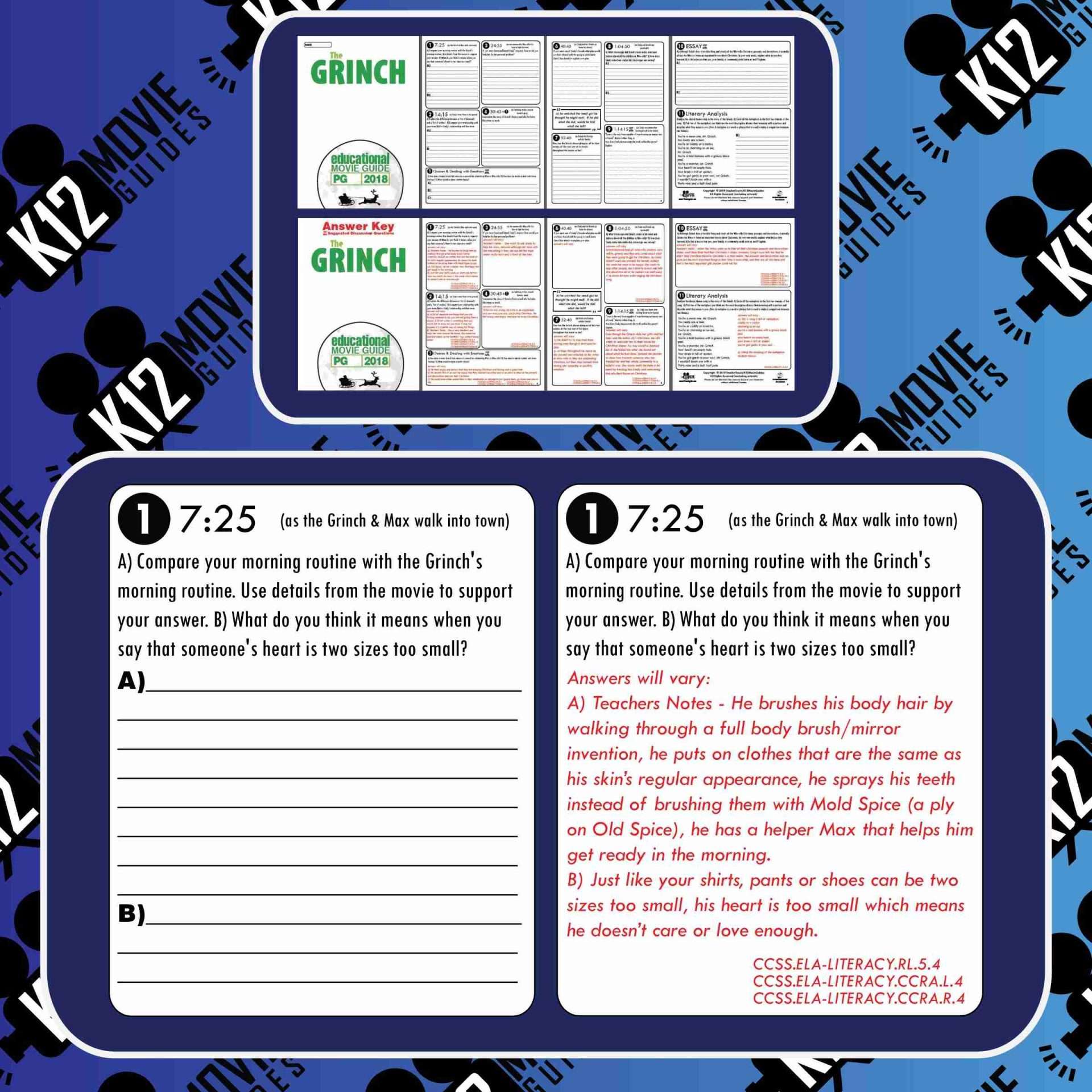 The Grinch Movie Guide | Questions | Worksheet | Google Formats (PG - 2018) Sample