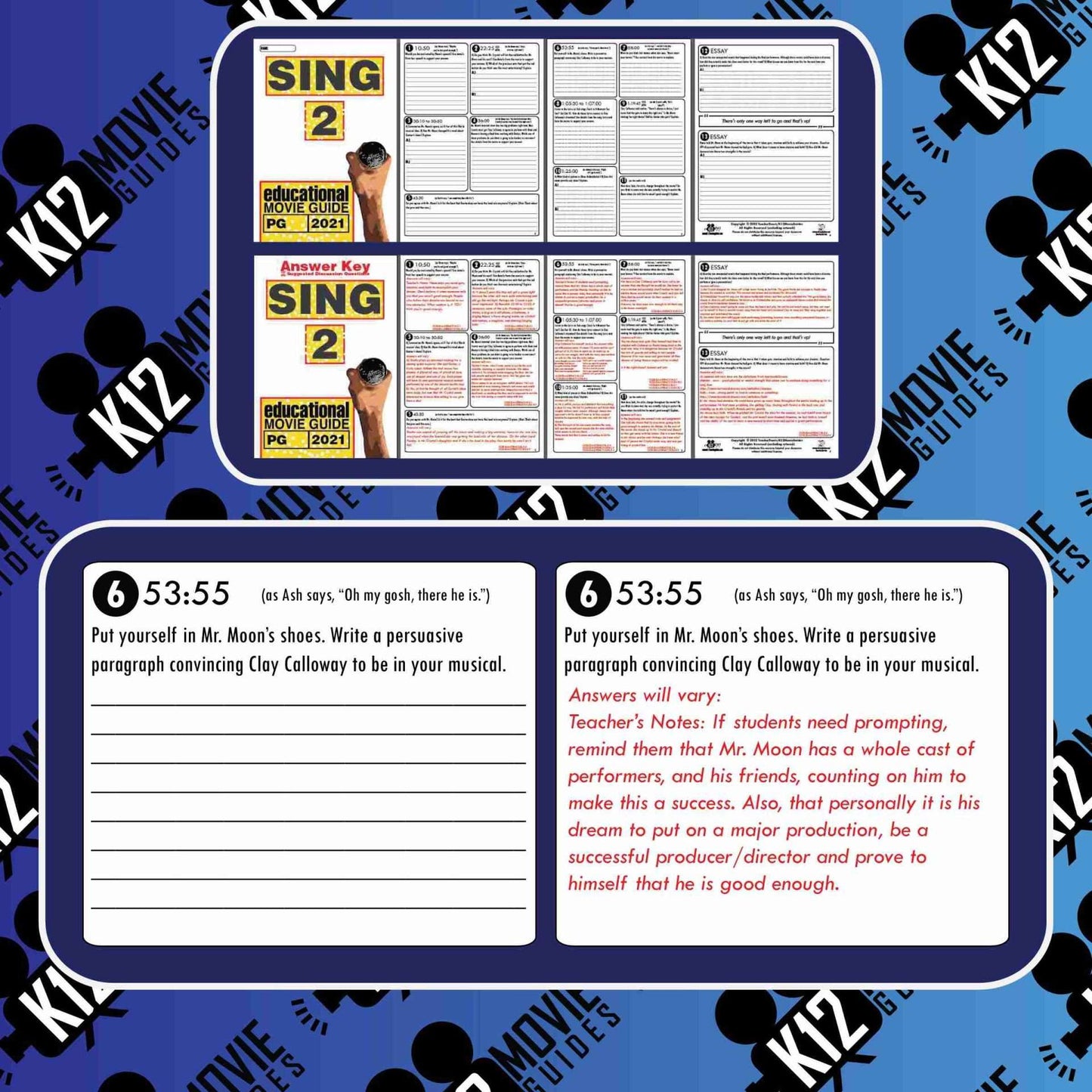 Sing 2 Movie Guide | Worksheet | Questions | Google Slides (PG - 2021) Sample