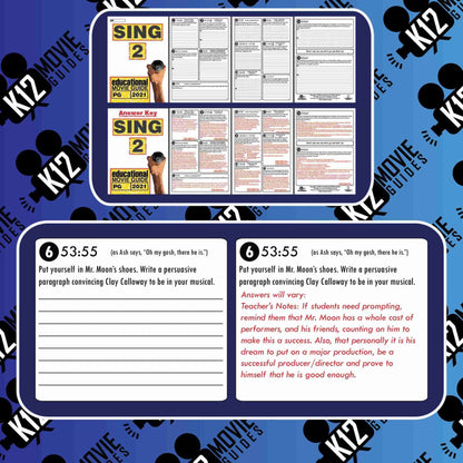 Sing 2 Movie Guide | Worksheet | Questions | Google Slides (PG - 2021) Sample