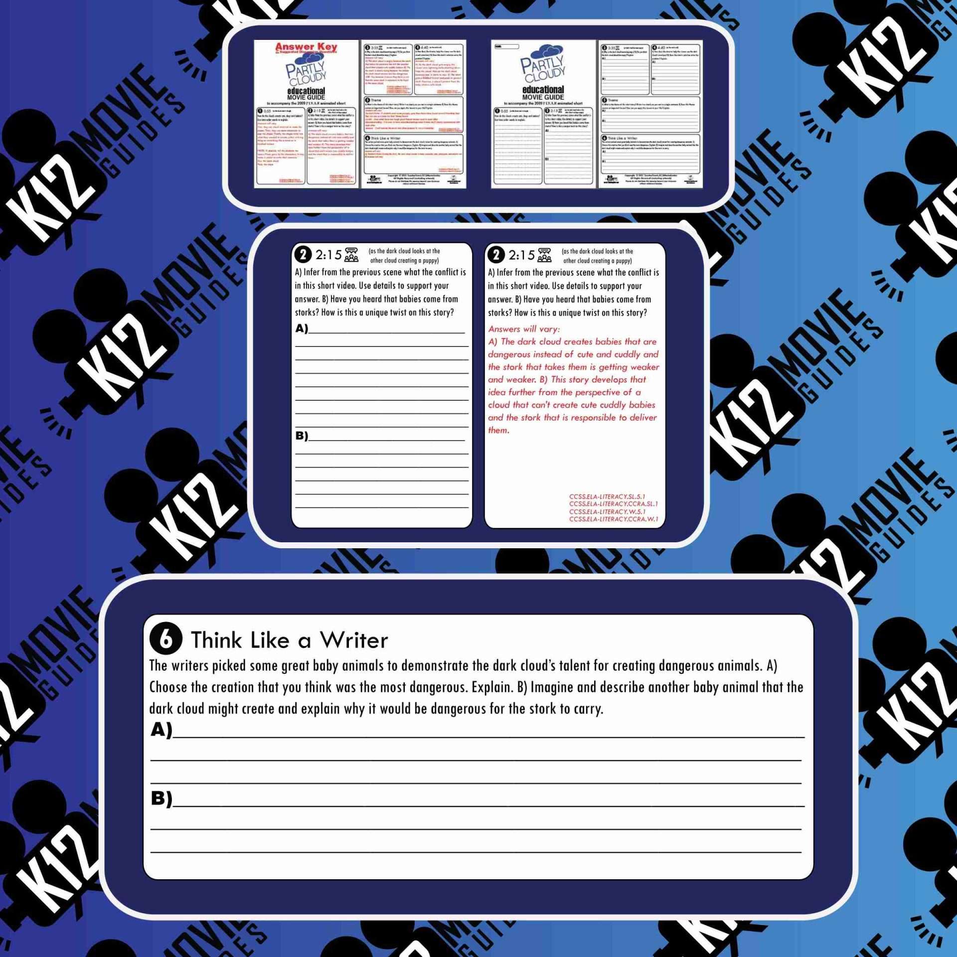 Partly Cloudy (2009) - Pixar Short Video Guide | Questions | Worksheet | Google Form | Sample