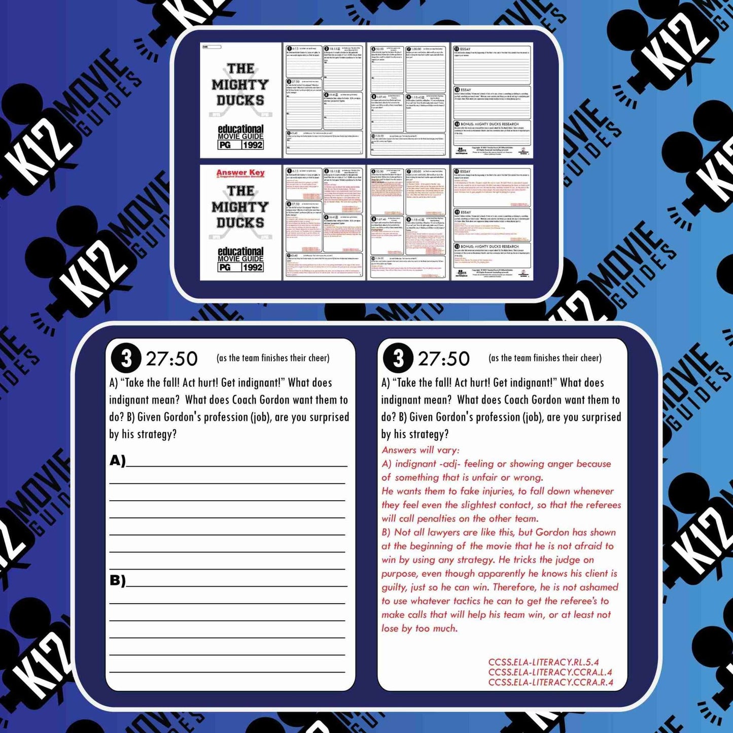 The Mighty Ducks Movie Guide | Worksheet | Questions | Google (PG - 1992) Sample