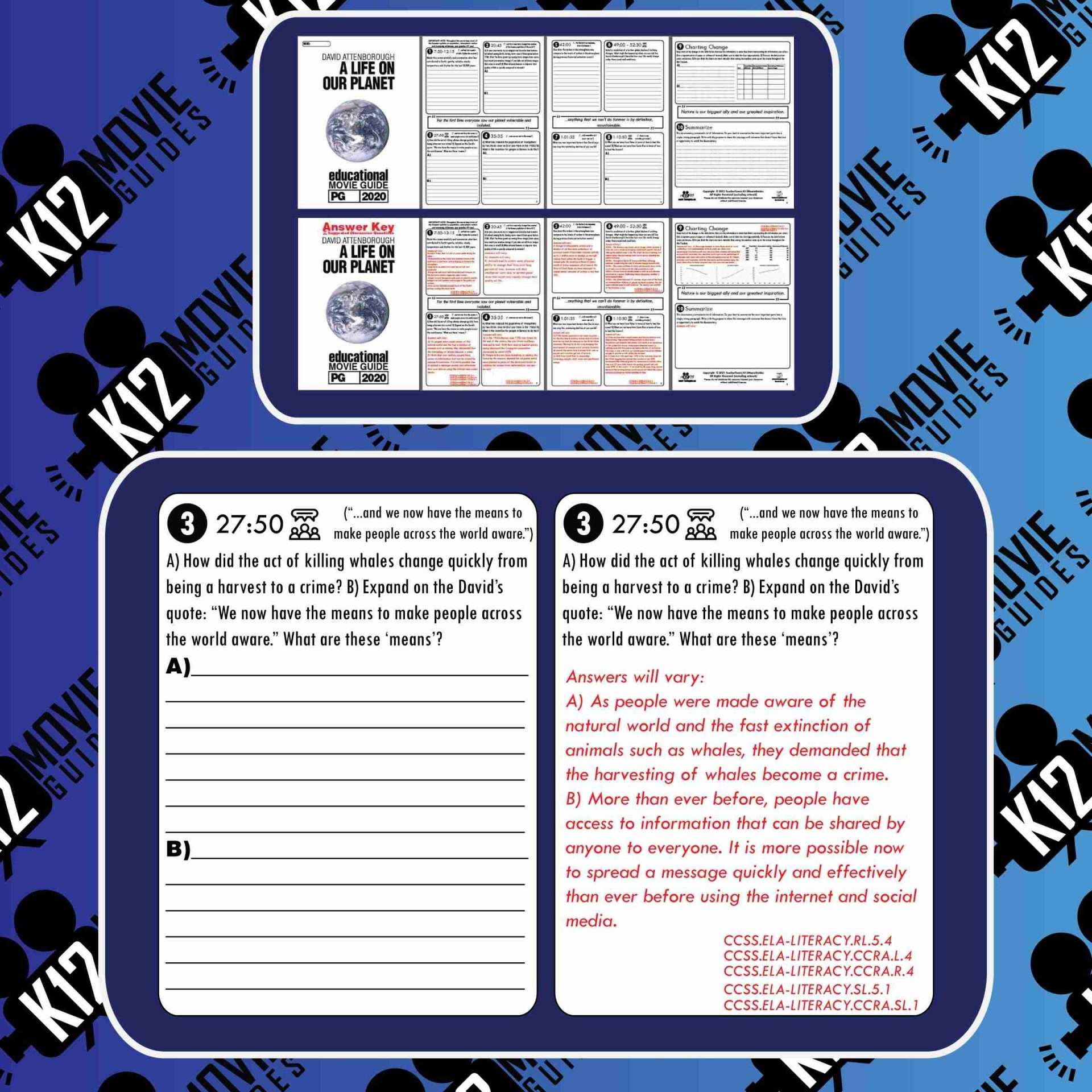 David Attenborough: A Life on Our Planet Movie Guide | Worksheet (PG - 2020) Free Sample