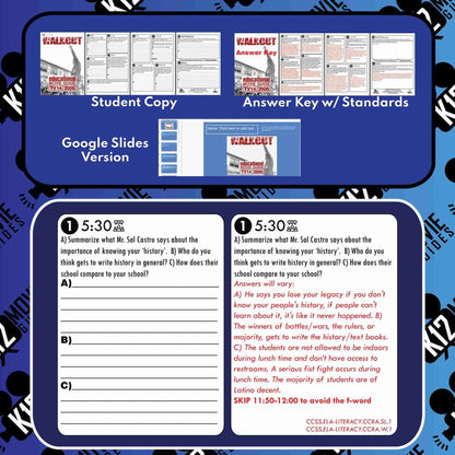 Walkout Movie Guide | Questions | Worksheet (TV14 - 2006) Sample