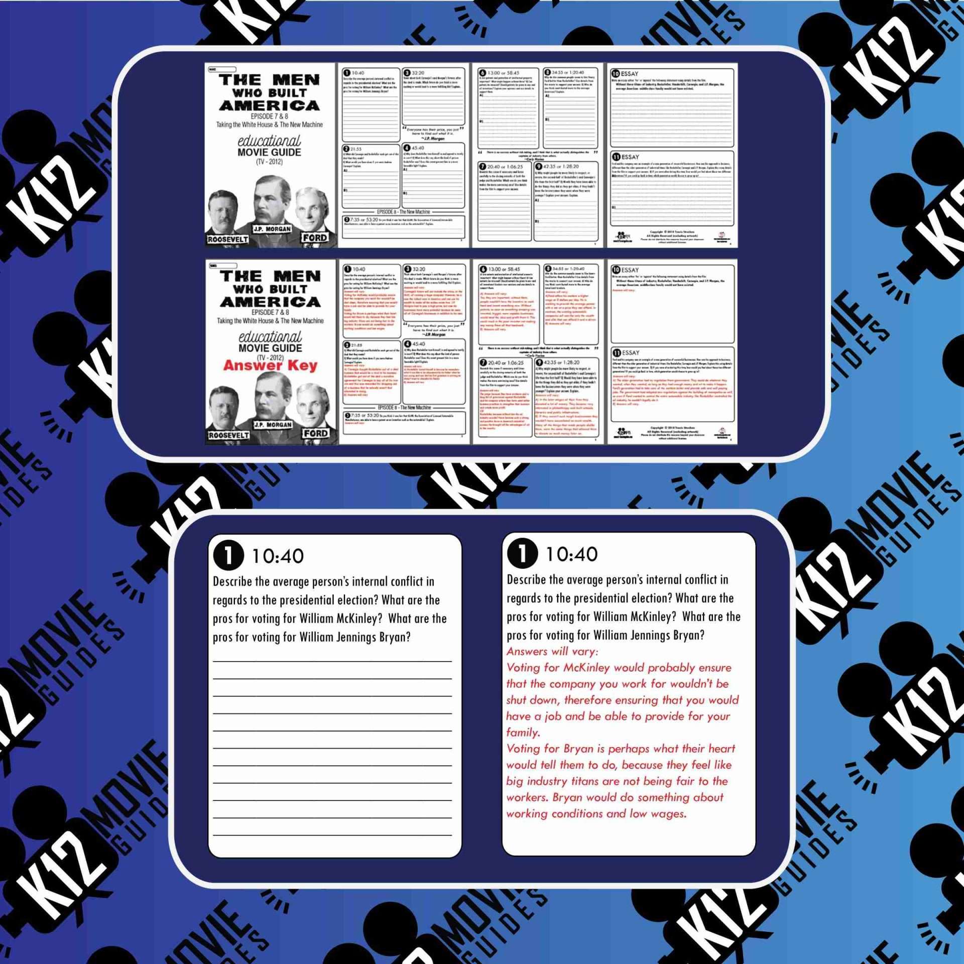 The Men Who Built America - Ep 7 & 8 Movie Guide | Worksheet (TV - 2012) Sample