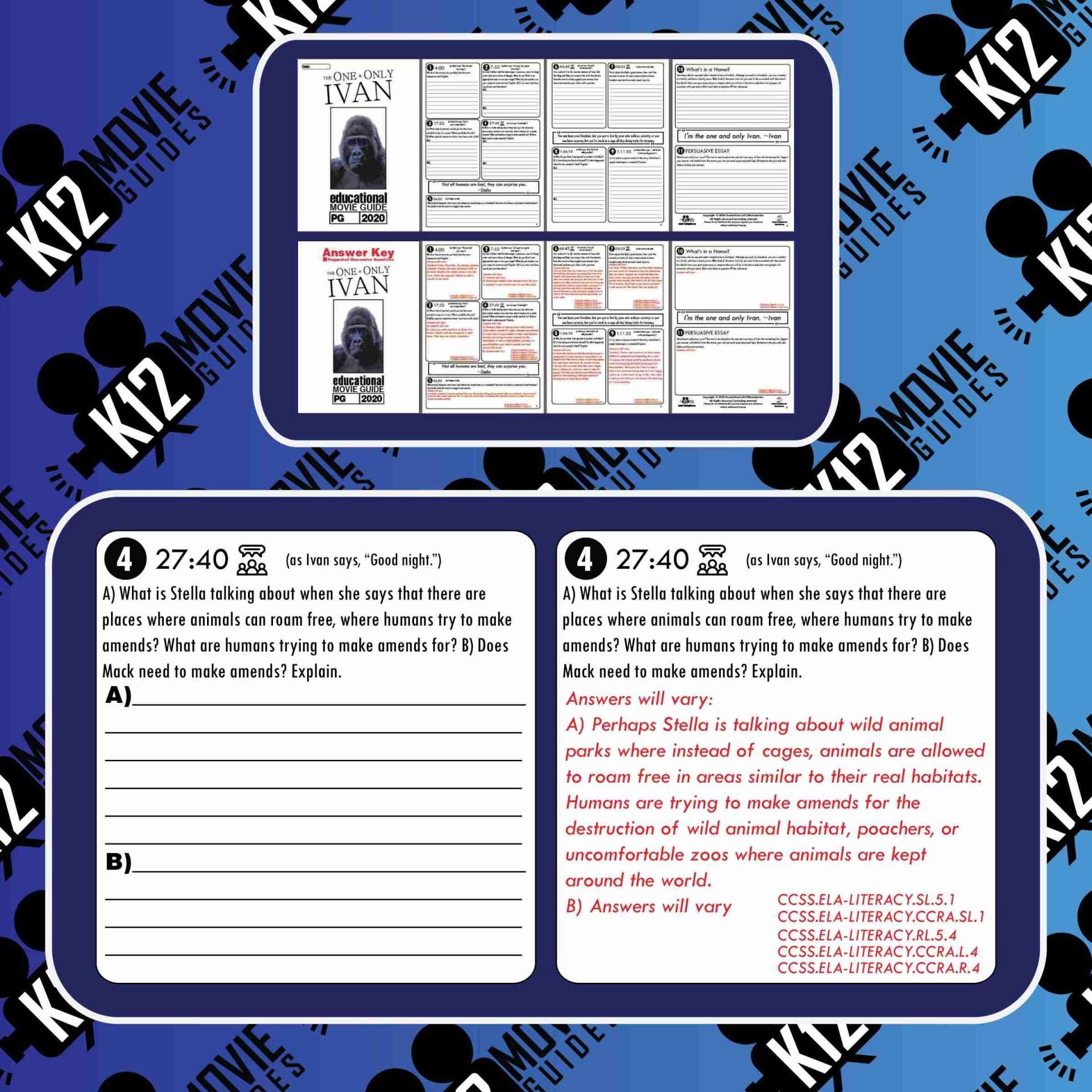 The One and Only Ivan Movie Guide | Worksheet | Questions | Google Form (PG - 2020) Free Sample