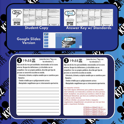 Soul Movie Guide in Spanish | Español | Alma | Worksheet | Questions (PG - 2020) | Sample