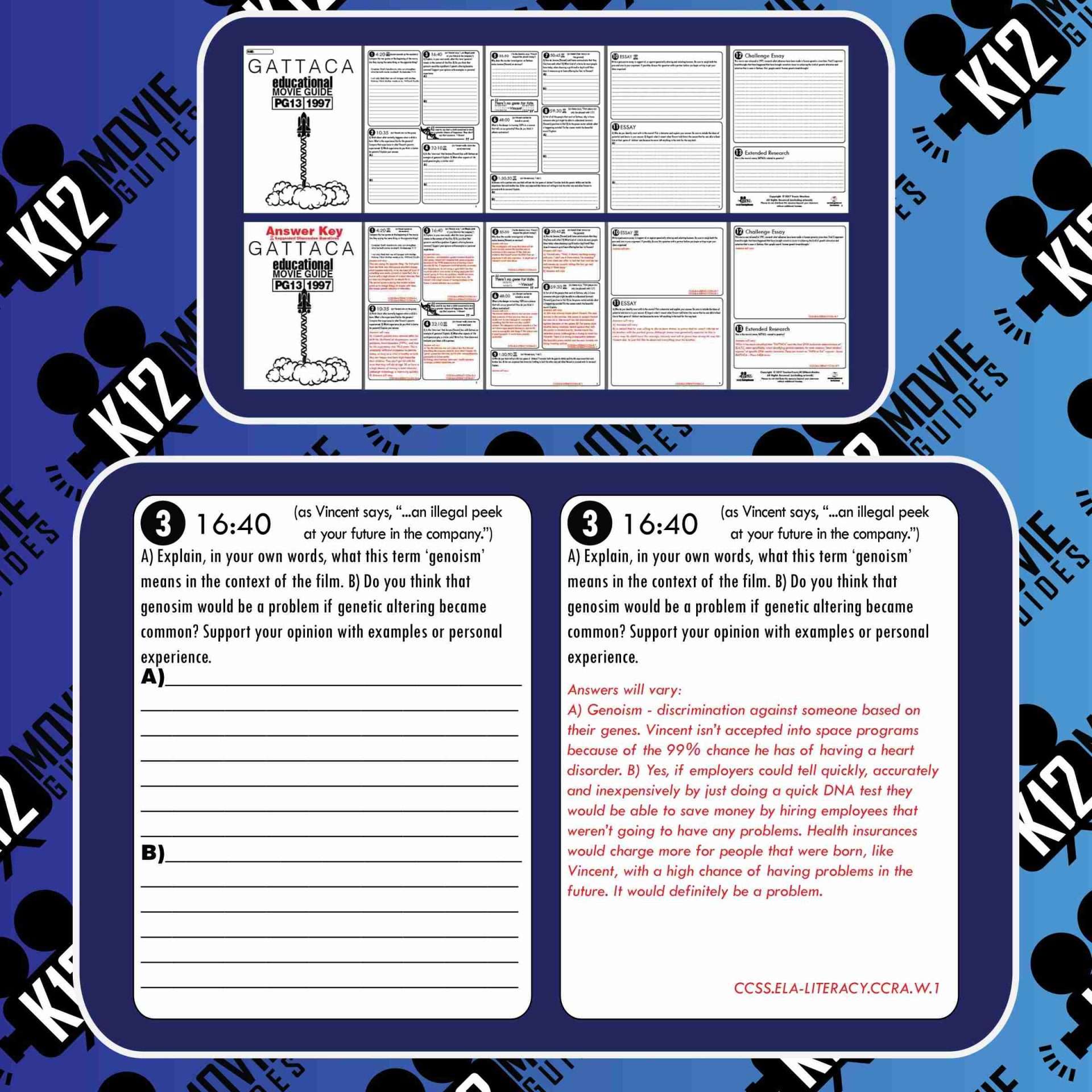 Gattaca Movie Guide | Questions | Worksheet (PG13 - 1997) Free Sample