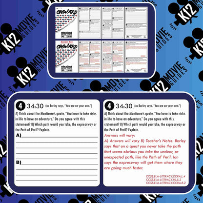Onward Free Movie Guide | Questions | Worksheet (PG - 2020) Sample