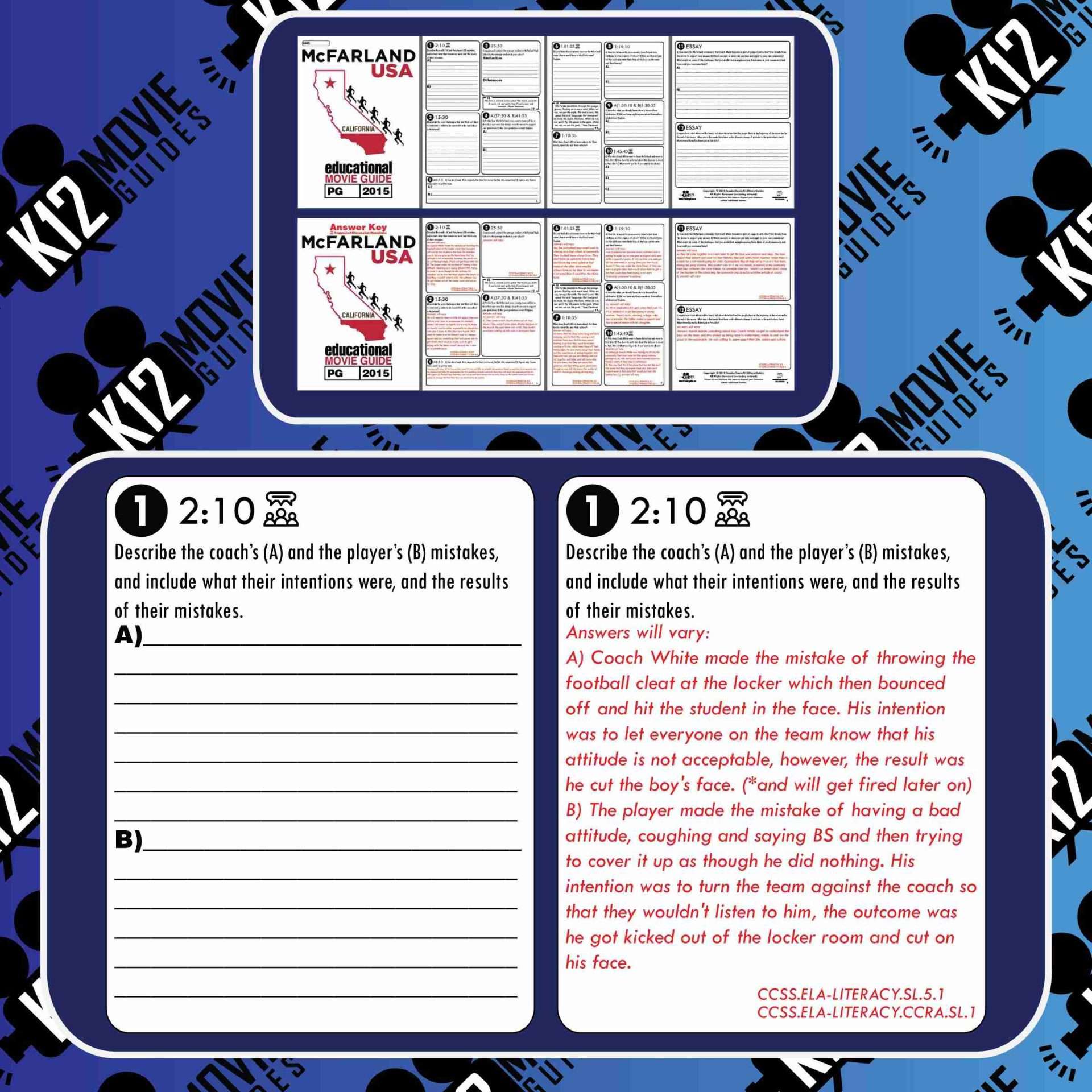 McFarland, USA Movie Guide | Questions | Worksheet | Google Forms (PG - 2015) Free Sample