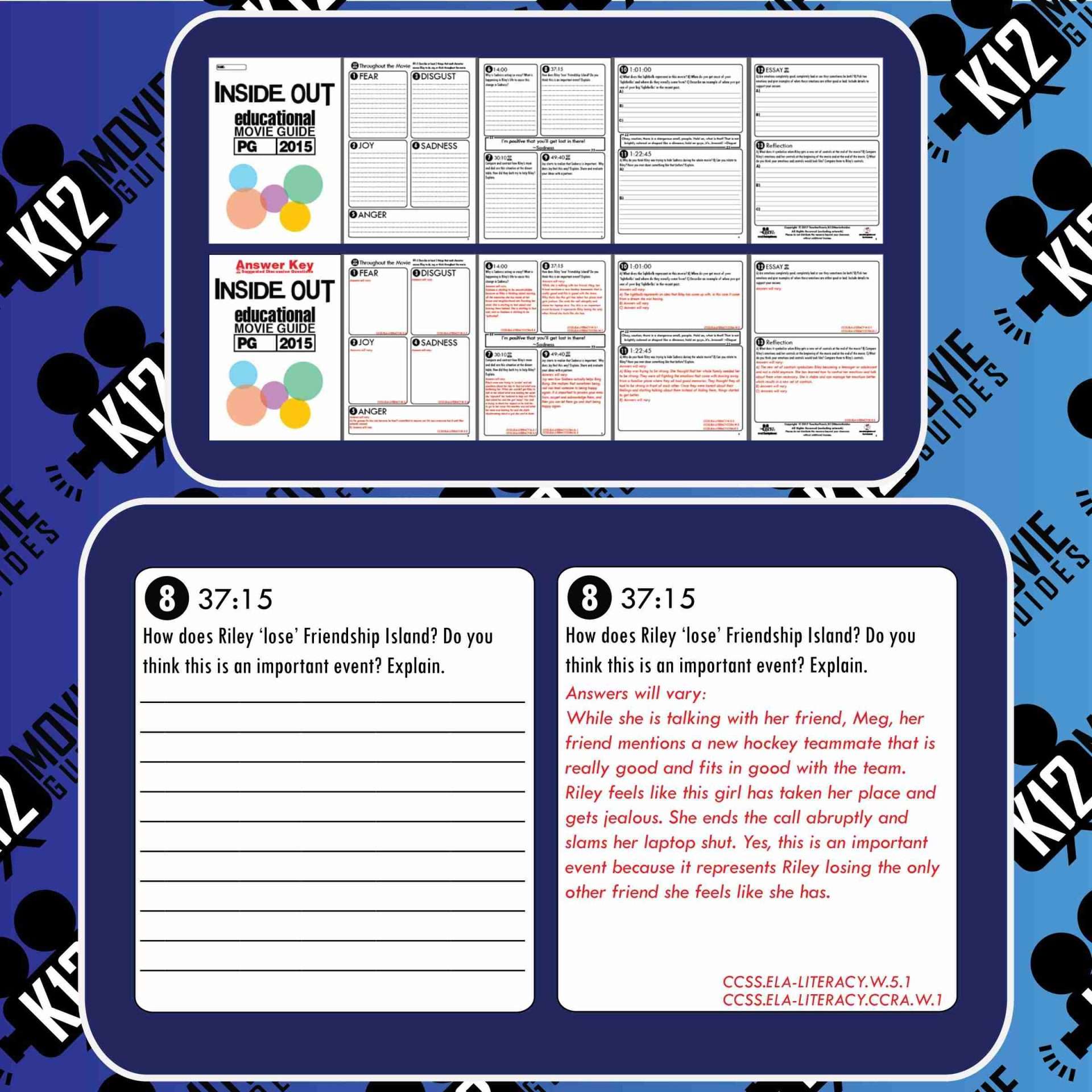Inside Out Movie Guide | Questions | Worksheet (PG - 2015) Free Sample