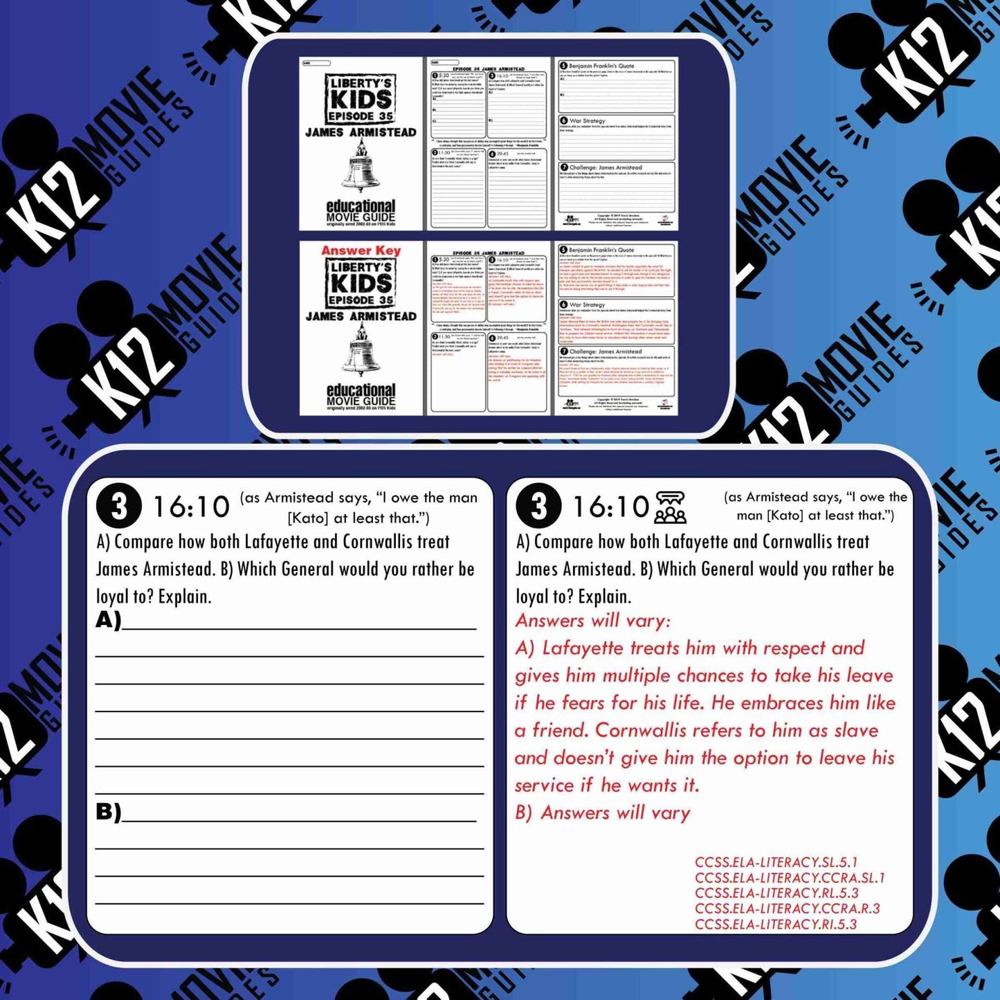Liberty's Kids | James Armistead Episode 35 (E35) - Movie Guide | Worksheet Free Sample