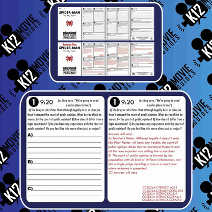 Spider-Man: No Way Home Movie Guide | Worksheet | Questions | (PG13 - 2021) Sample