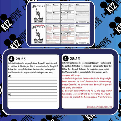 Beowulf Movie Guide | Questions | Worksheet | Google Form (PG13 - 2007) Free Sample