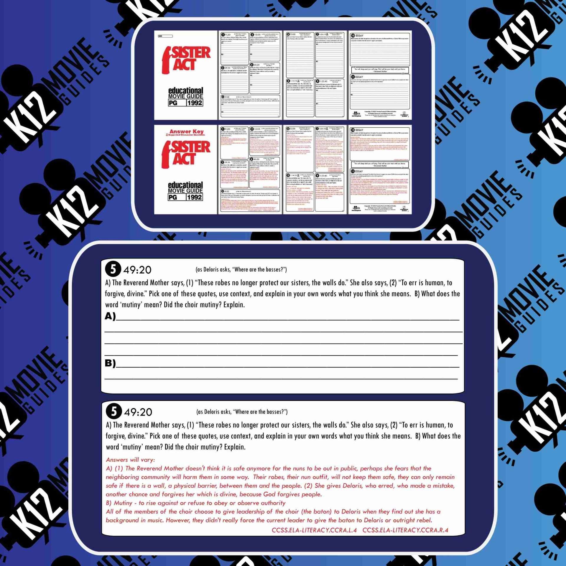 Sister Act Movie Guide | Questions | Google Slides (PG - 1992) Sample