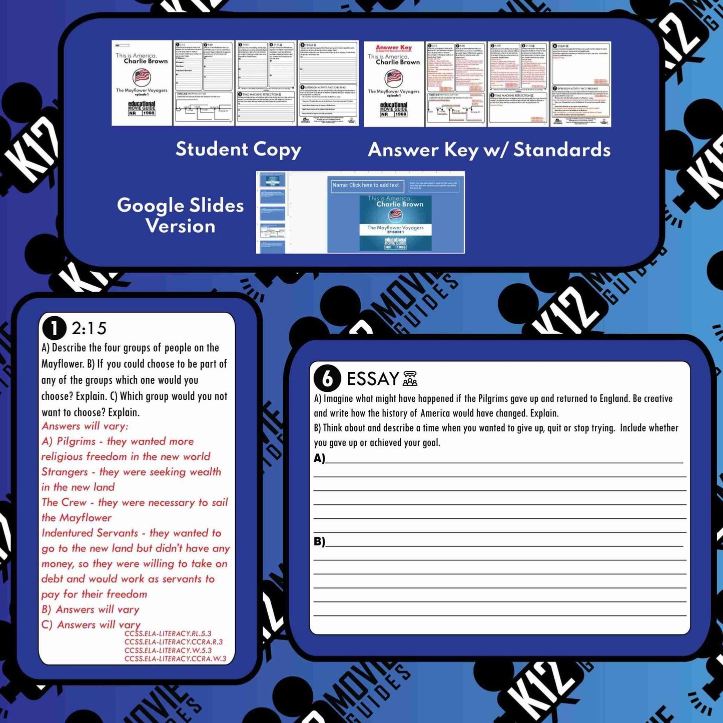 This is America, Charlie Brown The Mayflower Voyagers E01 Video Guide Sample