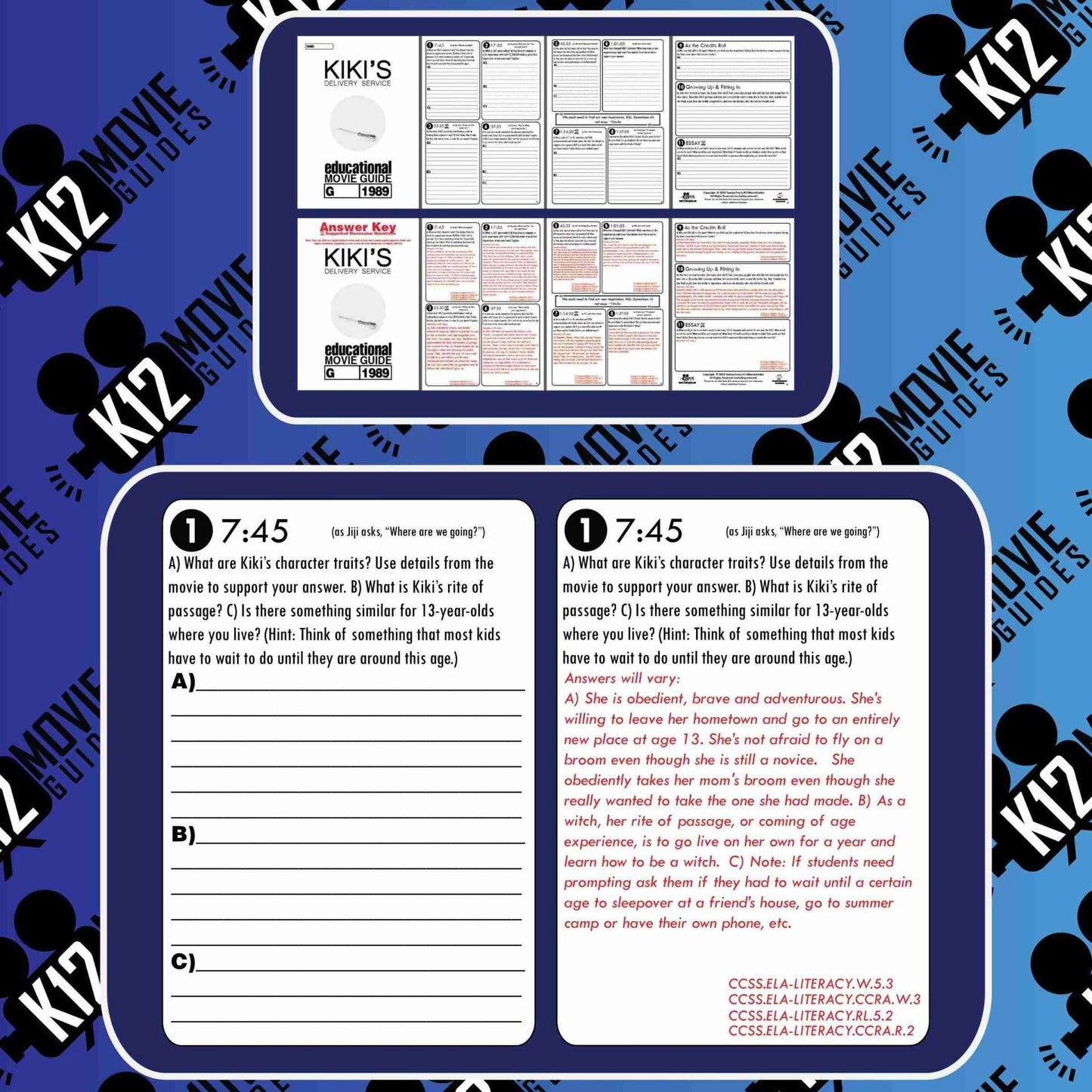 Kiki's Delivery Service Movie Guide | Worksheet | Google Slides (G - 1989) Sample